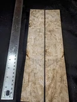 Bookmatched Maple Burl Knife Set 12 X 3/8 Long Craft Wood. Fixed Price $29.95.