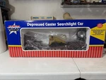 Usa Trains R17326 & Rgw Depressed Center Searclight Car Metal Wheels Ln/ob. Fixed Price $139.00.