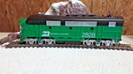 Model Power Ho Scale Burlington Northern 2828 F2-A Locomotive- Runs (AA-797. Fixed Price $19.99.