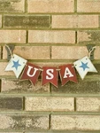 Distressed Wooden Usa With Stars Tag Banner Patriotic Decor. Fixed Price $20.43.