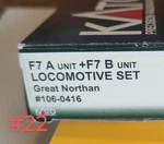 Kato Scale Locomotive Set UNIT+F7 B Great Northern #106-0416. Fixed Price $260.00.