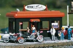 Piko G-scale Peters Motorcycle Shop, Building Kit 62259. Fixed Price $254.31.