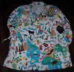 Nwt John Mark White/colorful Usa Travel Desert/cowboy Tunic Top 2X Wire Collar. Fixed Price $42.99.