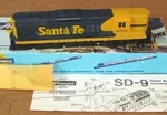 Athearn Ho Locomotive 3801 Powered SD9 Santa Fe 2963. Fixed Price $49.75.