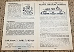 Lionel Postwar 2350 2351 EP-5 Instruction Sheet #2352-12 6-58 Nice. Fixed Price $26.99.
