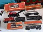 Lionel Elect 1665 Train Locomotive, Whistle Tender, Crane, Gondola, Cab, Tanker. Fixed Price $70.00.