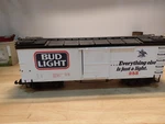 Delton Loco Works 4255 6 Wood Box Car Bud Light Mint Metal Wheels Scale. Fixed Price $32.99.