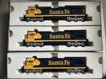 Atlas U36C, Santa Fe, New In Boxes, Available Dif Rr#s 8788/8755/8706. Fixed Price $99.00.