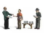 Woodland Scenics A2559 Train Figures Ned's Newsstands, People Buying Pape. Fixed Price $29.95.