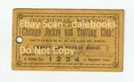Rare Inaugural Meeting Pass Badge- Chicago Jockey Trotting Club 1878 Horse Race. Fixed Price $495.00.