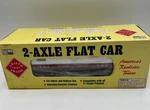 Aristo-craft G Scale North Pole Snow Np&sf 2-AXLE Flat Car With Stakes #40225. Fixed Price $90.93.