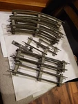 Antique Marklin Curved & Straight 2 Rail Train Track, O Scale, 16 Pieces. Fixed Price $64.99.
