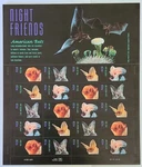Us 2002 #3661-3664 (3664A) 37C Night Friends American Bats Sheet Of Mnh. Fixed Price $8.60.