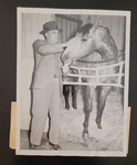 1945 First Fiddle Gray Ghost Horse Photo Santa Anita Handicap Ed Mulranen 6X8. Fixed Price $175.00.