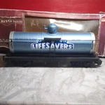 Bachmann Lifesavers Tank Car G Scale Blue Silver Black Plastic Billboard. Fixed Price $15.00.