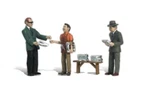 Woodland Scenics Ned's Newsstands Train Figures A2559. Fixed Price $30.99.