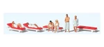 New 2025 Release ! Ho Scale Preiser Figures 10801 : Having Sauna With Lounges. Fixed Price $29.95.