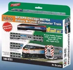 Kato 106-8701 Scale Chicago Metra MP36PH Bi-level Commuter Train 4-UNIT Set. Fixed Price $172.45.