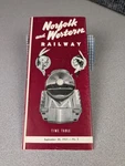 Vtg 1951 Norfolk And Western Railway Time Table - N&w Class J 600 Steam Engine. Fixed Price $25.00.