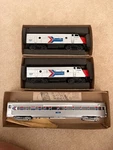 Athearn Trains Miniature, Included, 1839, 3033, 3233 Amtrak, Original Boxes. Fixed Price $80.00.