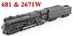 Lionel Pw 681 Repainted & 2671W Tender /16/ 1950-51. Fixed Price $153.90.
