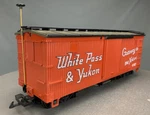 Scale Lgb 4167 White Pass & Yukon Wood Boxcar Red G0363. Fixed Price $42.38.