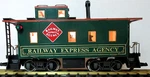 Rea 42105 Railway Express Agency Caboose W/ Smoke, Lighting & Metal Wheels. Fixed Price $159.95.