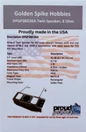 Golden Spike Drop-in Twin Speaker Athearn Genesis GP38-2 GP40-2 DPGP38D2KA. Fixed Price $24.74.