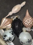 Frontgate Holiday Collection Box Set Of Large Christmas Ornaments Pink Black. Fixed Price $50.00.