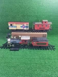 1986 New Bright Scale D&w Rr Denver Express Train Locomotive W/ Cars, Track. Fixed Price $54.99.