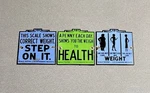 Vintage Weight Scale Set Of Three Porcelain Sign Car Gas Truck Oil Motorcycle. Fixed Price $139.99.