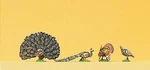 Preiser 10166 Ho Scale Animals Turkeys & Peacocks PKG(4). Fixed Price $23.99.