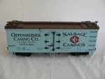 Charles Ro / Trains 8003 Oppenheimer Sausage Casings Billboard Reefer Boxcar. Fixed Price $64.99.